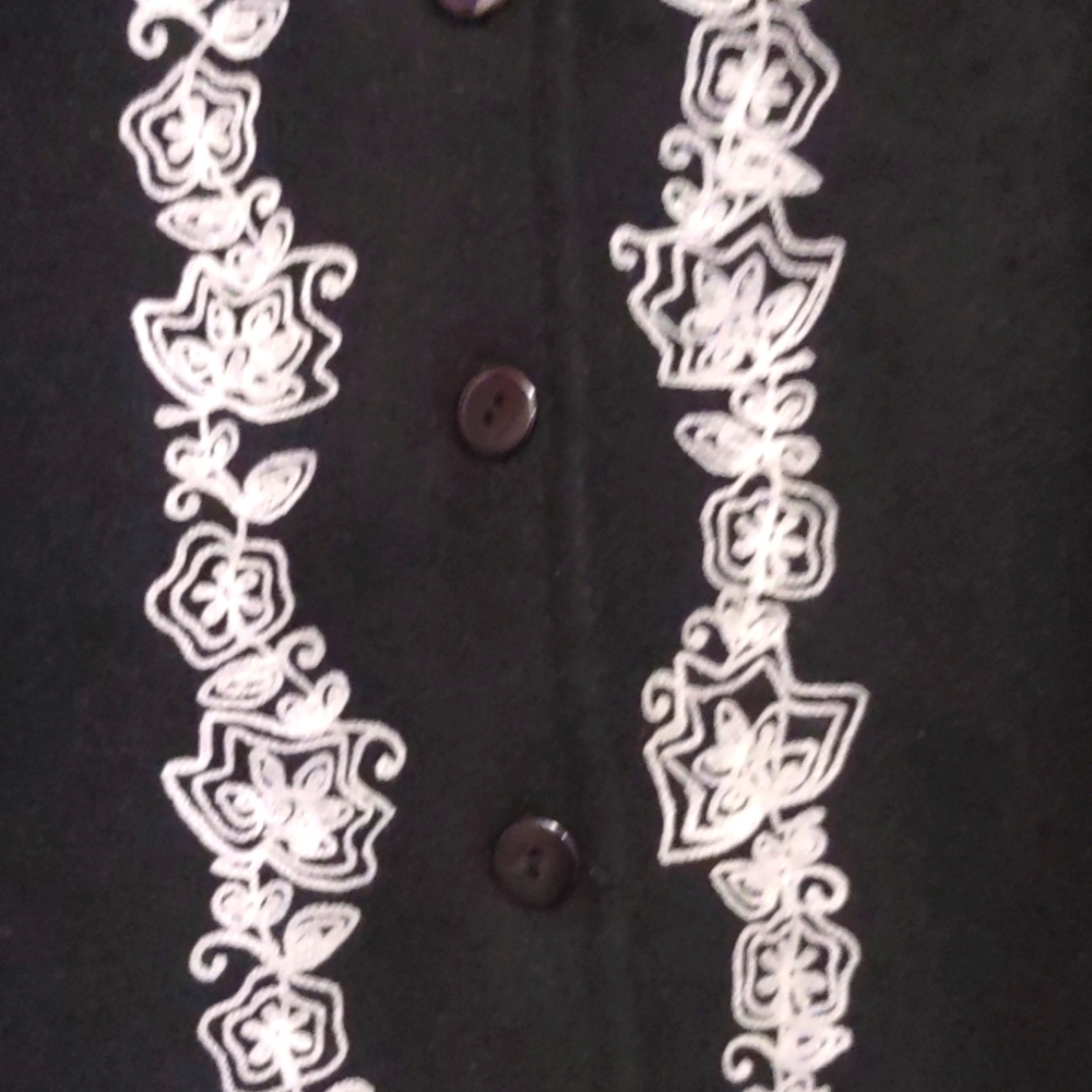 Take Two Black with White Wool Blend Jacket Size M - Picture 2 of 8